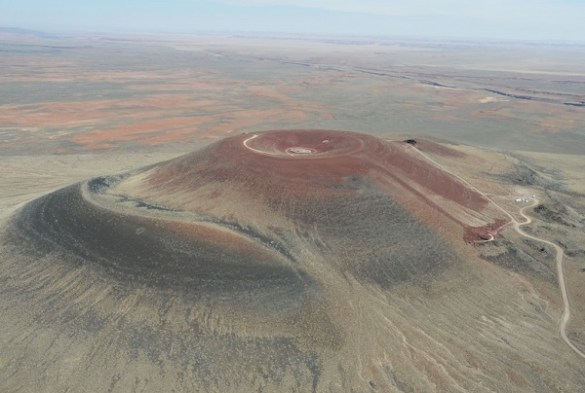 Roden Crater, James Turrell's unfinished earthwork, is one of many craters in the area modified by the hands of man. CLUI photo